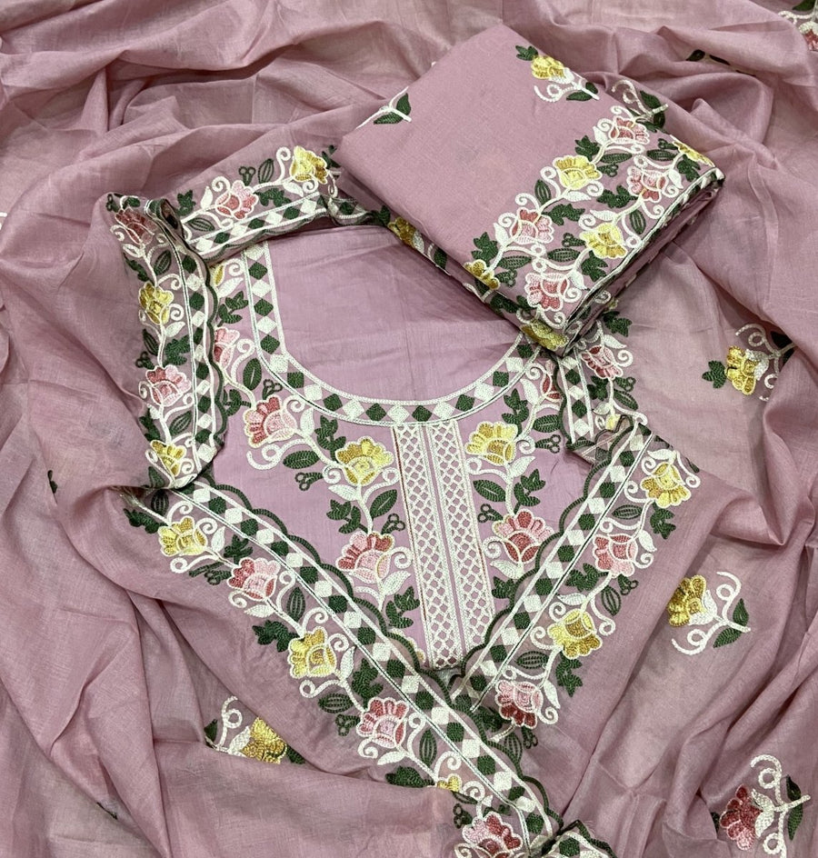 Premium Chikankari Pure Cotton Suit Set - Yanchi