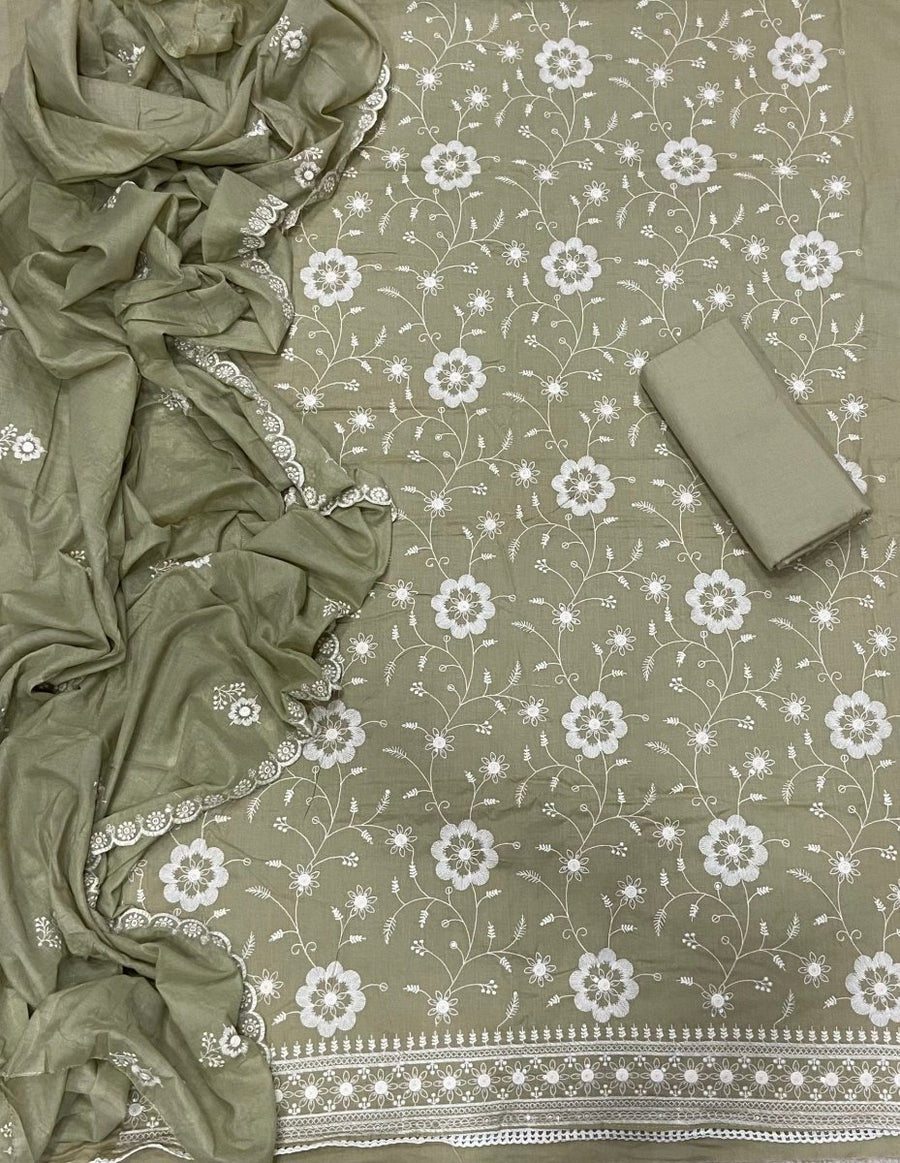 Premium Chikankari Pure Cotton Suit Set - Yanchi