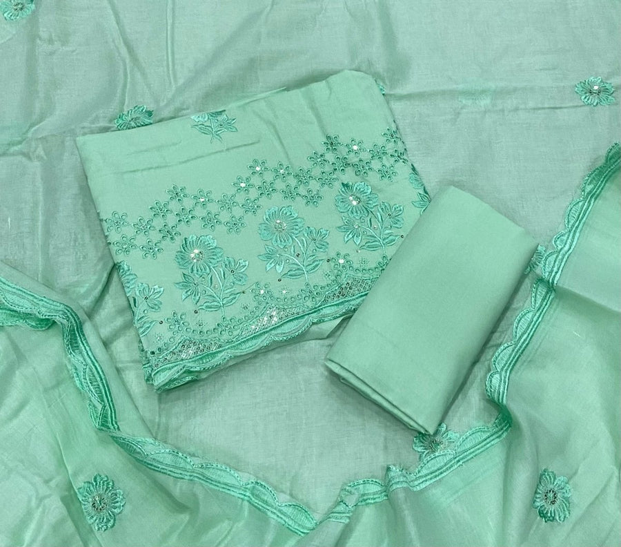 Premium Chikankari Pure Cotton Suit Set - Yanchi
