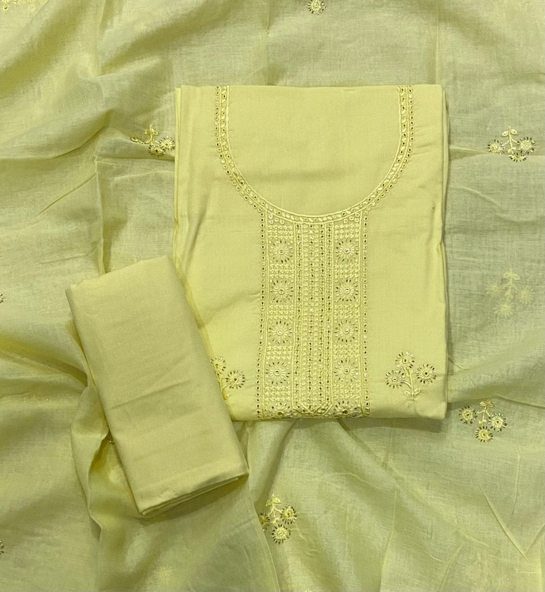 Premium Chikankari Pure Cotton Suit Set - Yanchi