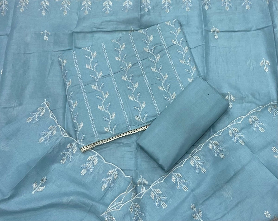 Premium Chikankari Pure Cotton Suit Set - Yanchi