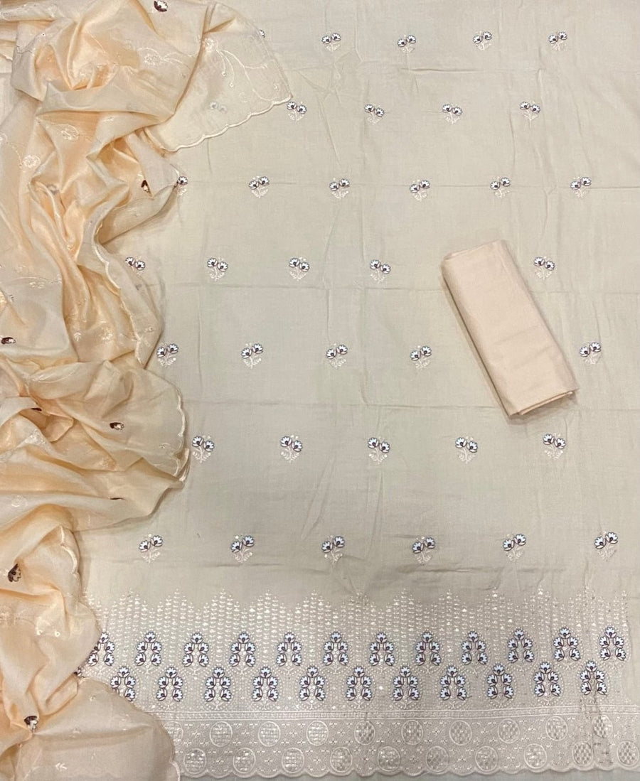 Premium Chikankari Pure Cotton Suit Set - Yanchi
