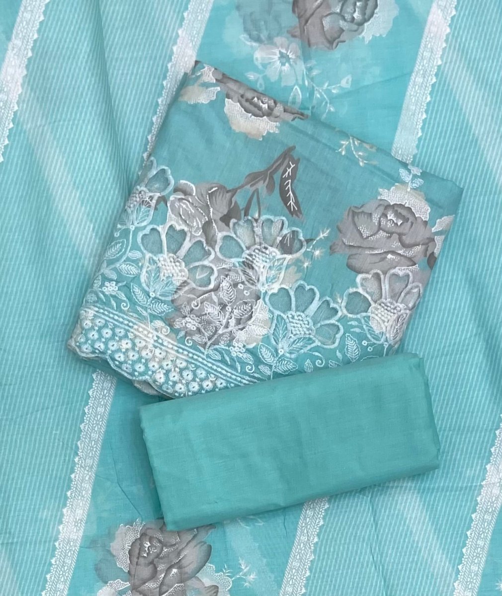 Premium Chikankari Pure Cotton Suit Set - Yanchi