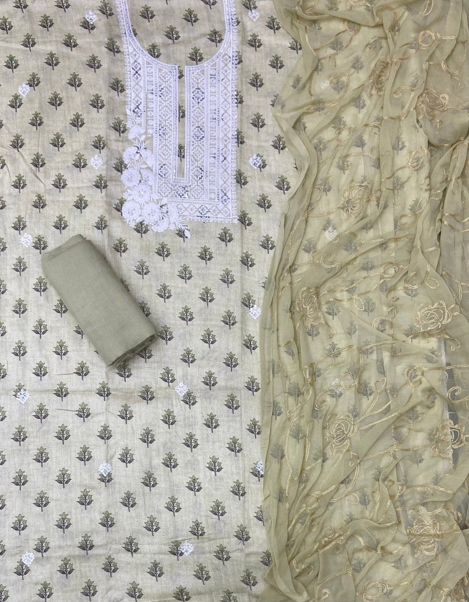 Premium Chikankari Pure Cotton Suit Set - Yanchi