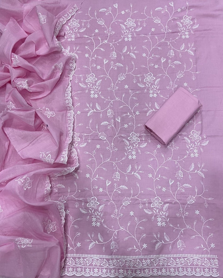 Premium Chikankari Pure Cotton Suit Set - Yanchi
