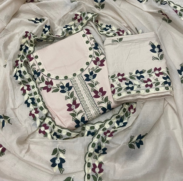 Premium Chikankari Pure Cotton Suit Set - Yanchi