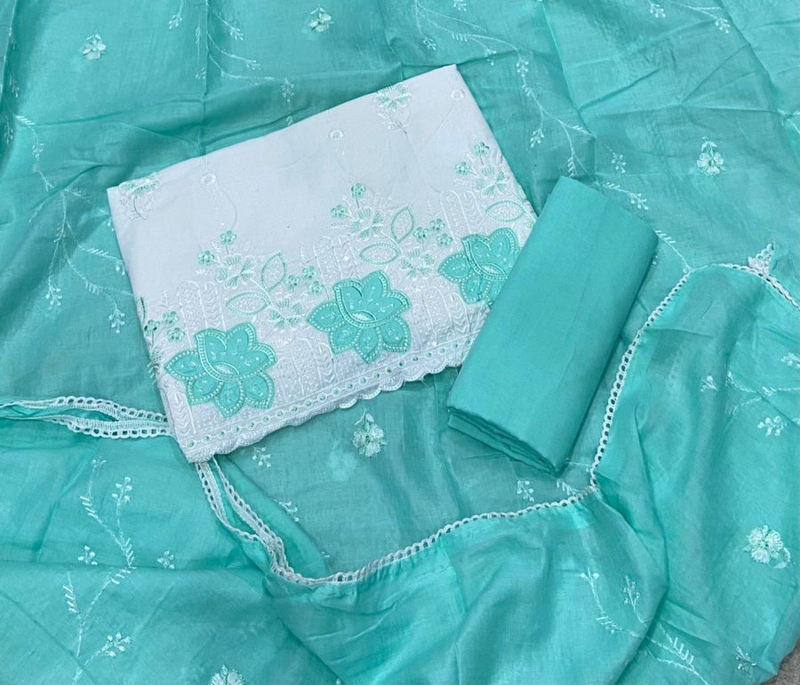 Premium Chikankari Pure Cotton Suit Set - Yanchi