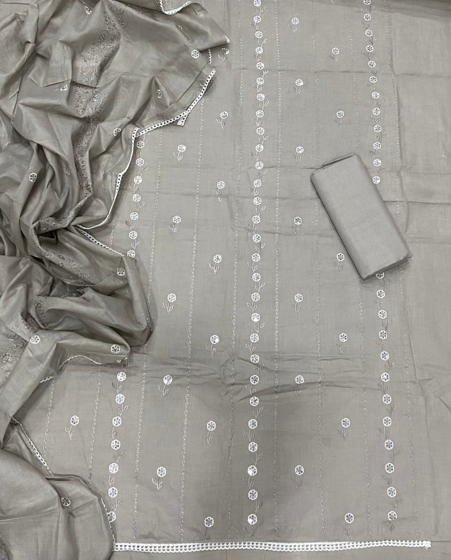 Premium Chikankari Pure Cotton Suit Set - Yanchi