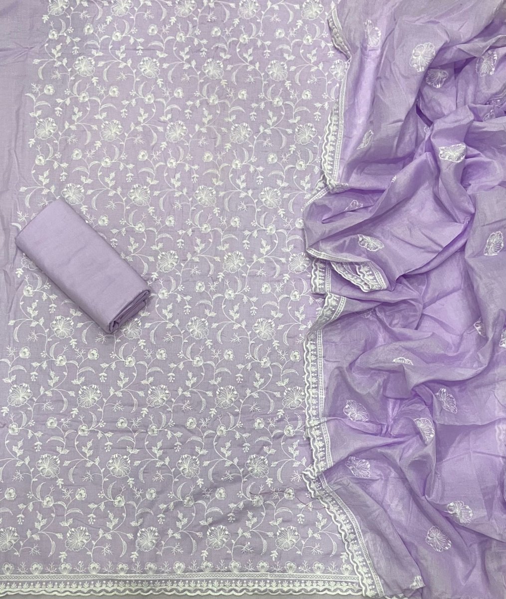 Premium Chikankari Pure Cotton Suit Set - Yanchi