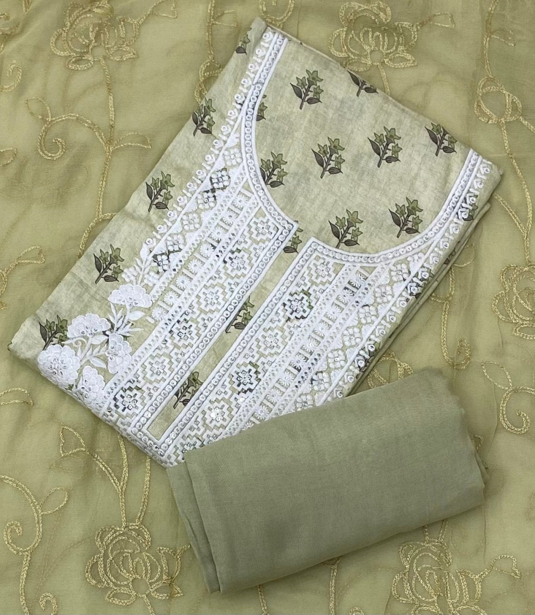 Premium Chikankari Pure Cotton Suit Set - Yanchi