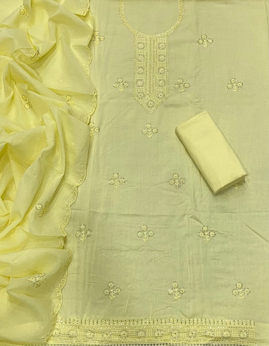 Premium Chikankari Pure Cotton Suit Set - Yanchi