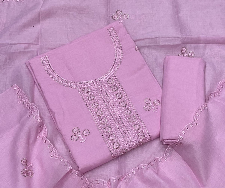 Premium Chikankari Pure Cotton Suit Set - Yanchi
