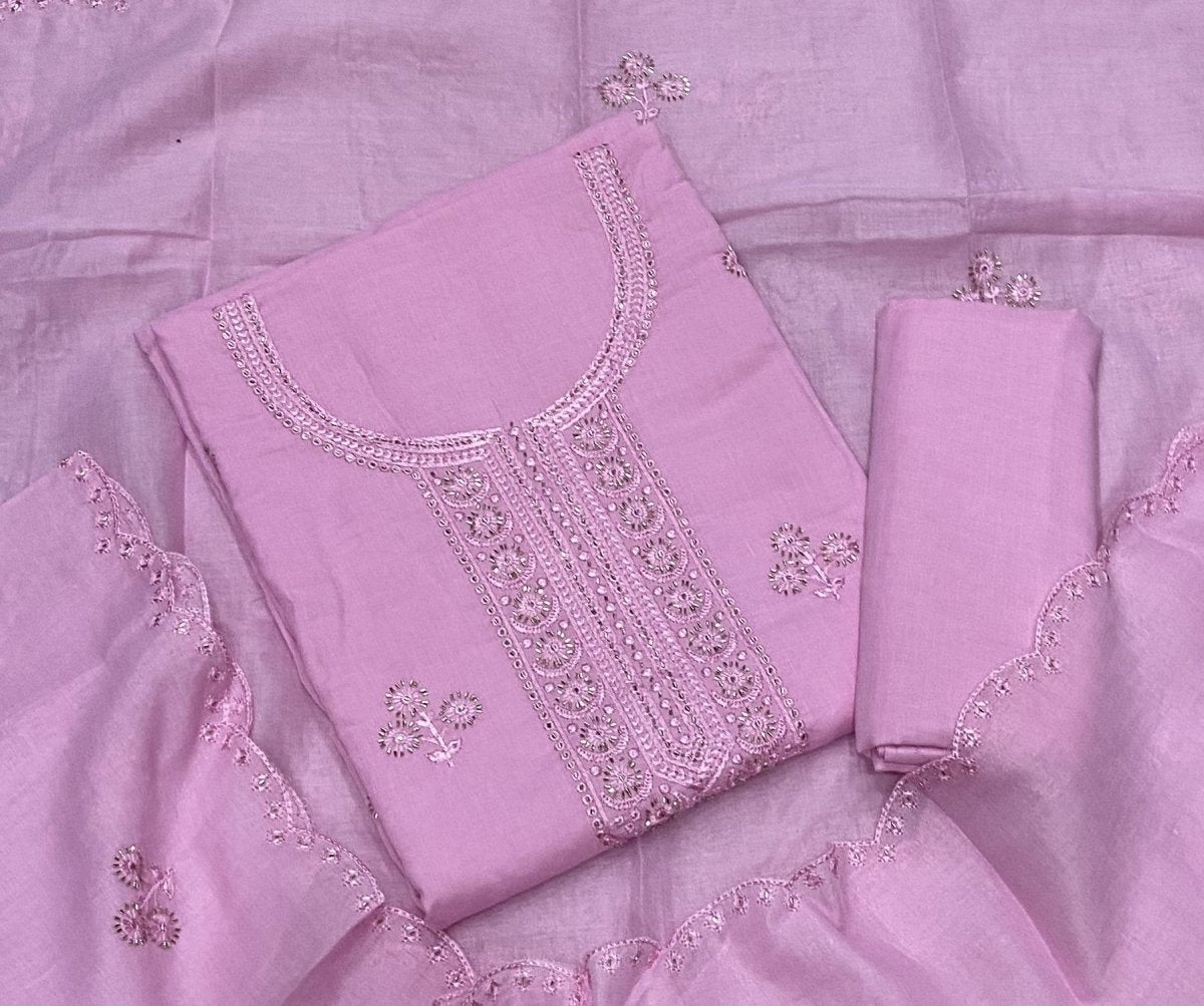 Premium Chikankari Pure Cotton Suit Set - Yanchi