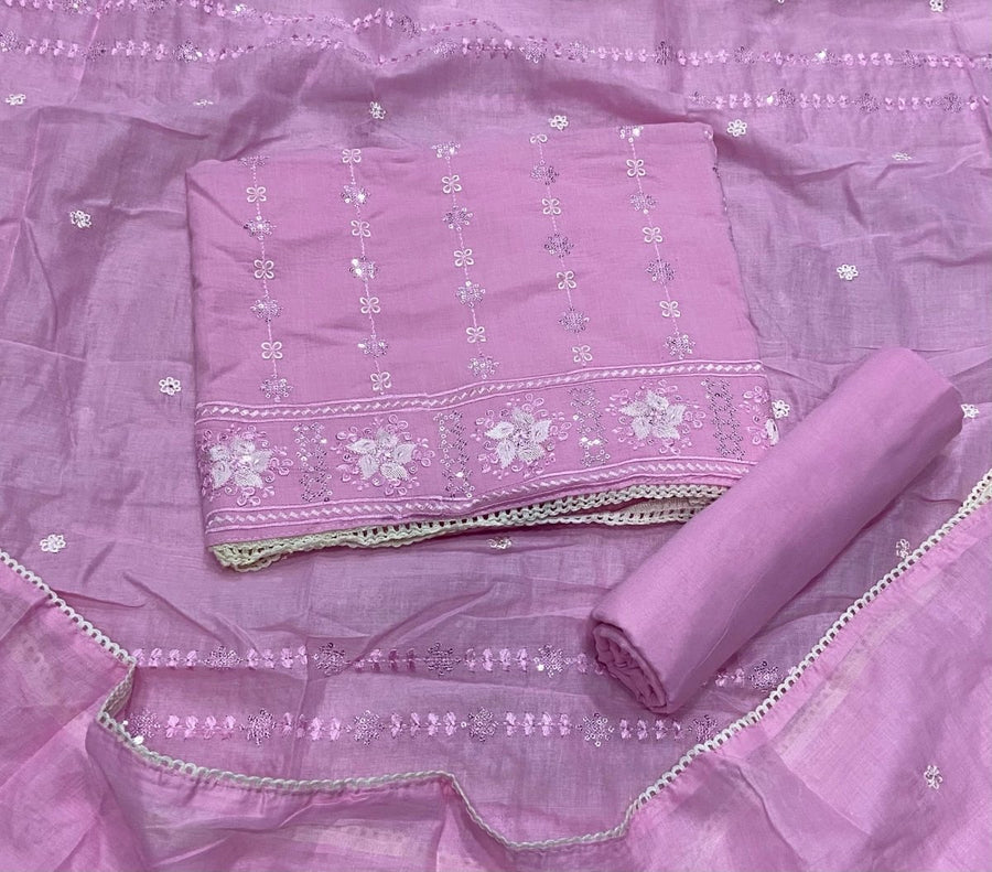 Premium Chikankari Pure Cotton Suit Set - Yanchi