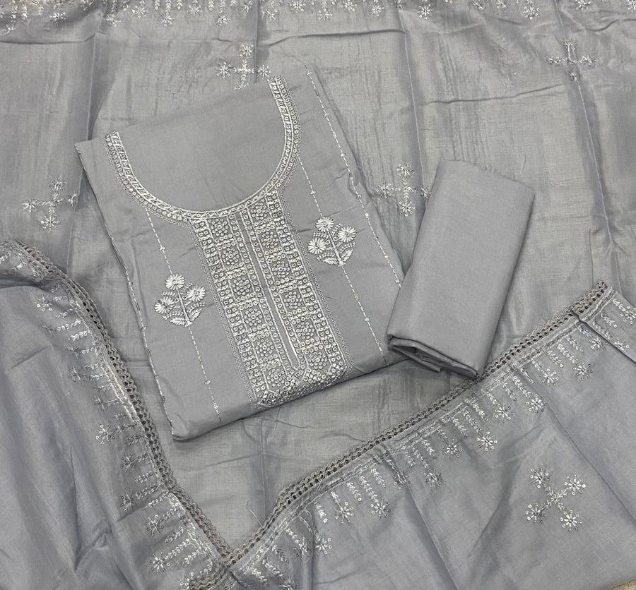 Premium Chikankari Pure Cotton Suit Set - Yanchi