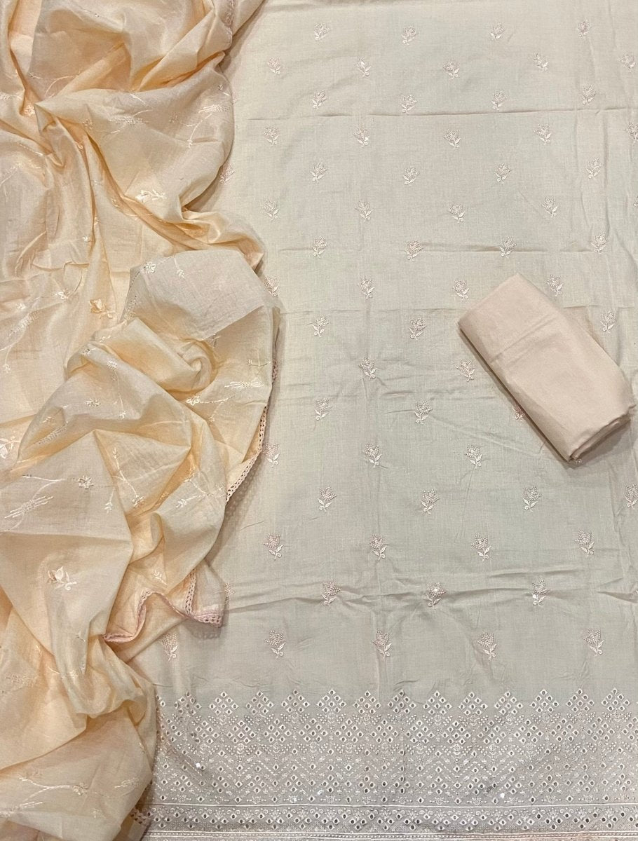 Premium Chikankari Pure Cotton Suit Set - Yanchi