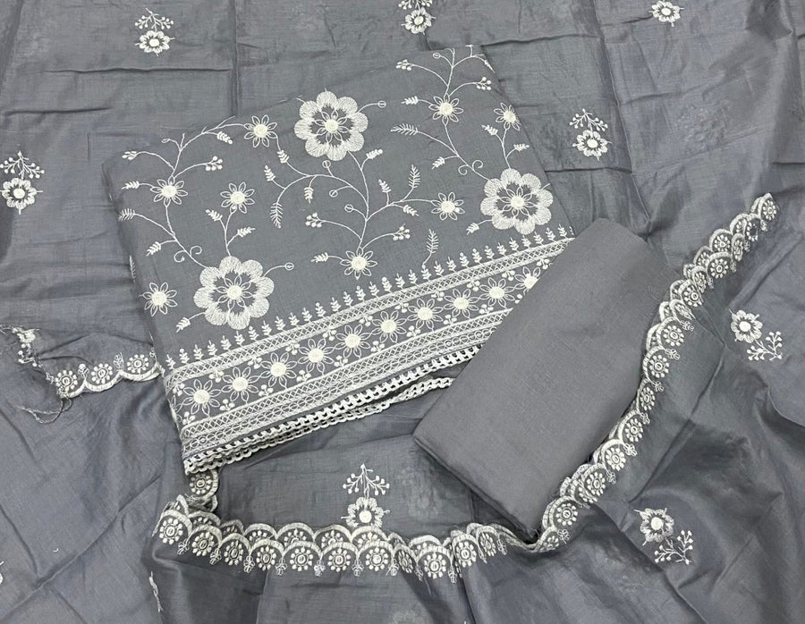 Premium Chikankari Pure Cotton Suit Set - Yanchi
