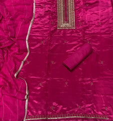 Premium Glass Organza Suit Set with Zari & Cutdana Work - Yanchi