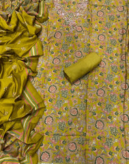 Premium Modal Silk Suit Set with Beads & Sequins Zari Handwork - Yanchi