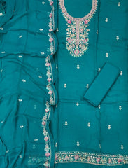 Premium Organza Silk Suit Set with Thread & Sequins Work - Yanchi