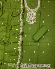 Premium Organza Silk Suit Set with Thread & Sequins Work - Yanchi