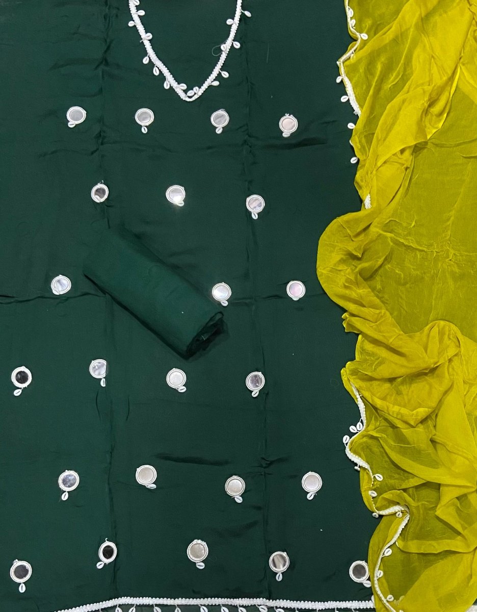 Premium Organza Suit Set with Mirror Work - Yanchi