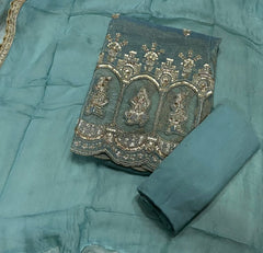 Premium Tissue Silk Suit Set with Heavy Beads, Zari & Sequins Work - Yanchi