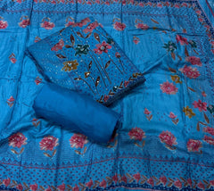 Premium Winter Pashmina Digital Print Suit Set with mirror work - Yanchi