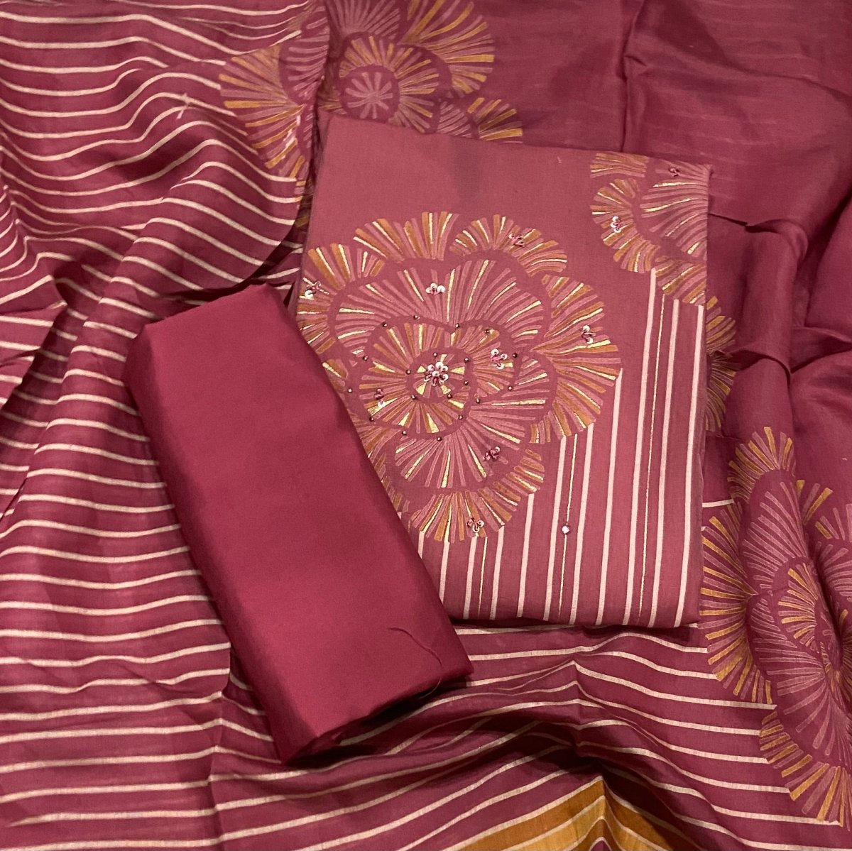 Premium Winter Pashmina Digital Print Suit Set with mirror Work(101vol) - Yanchi