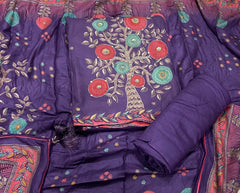 Premium Winter Pashmina Digital Print Suit Set with mirror Work(150vol) - Yanchi