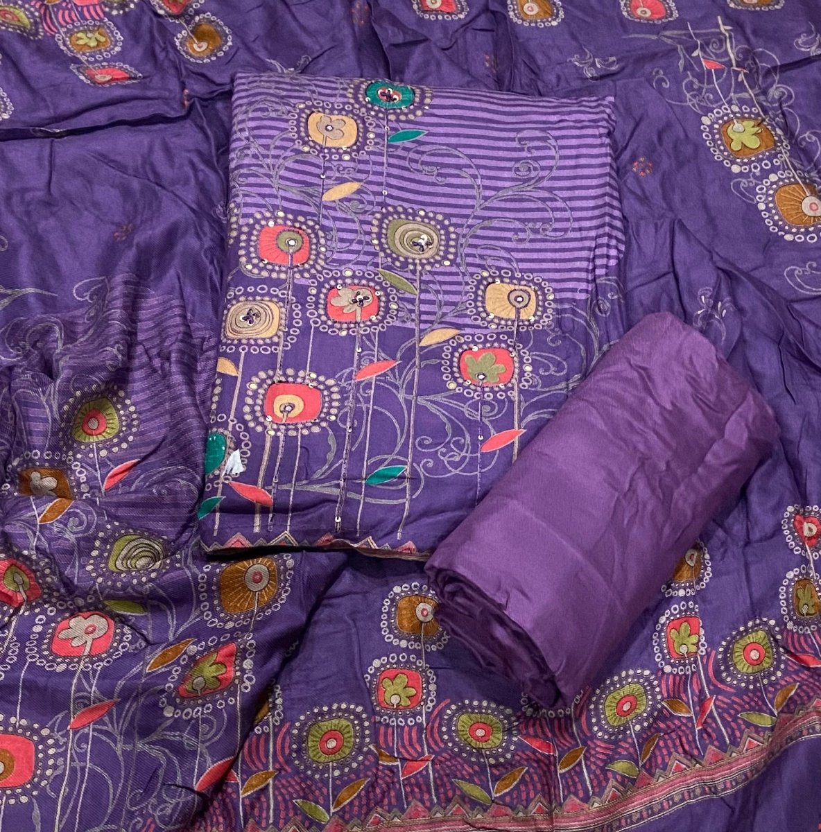 Premium Winter Pashmina Digital Print Suit Set with mirror Work(152vol) - Yanchi