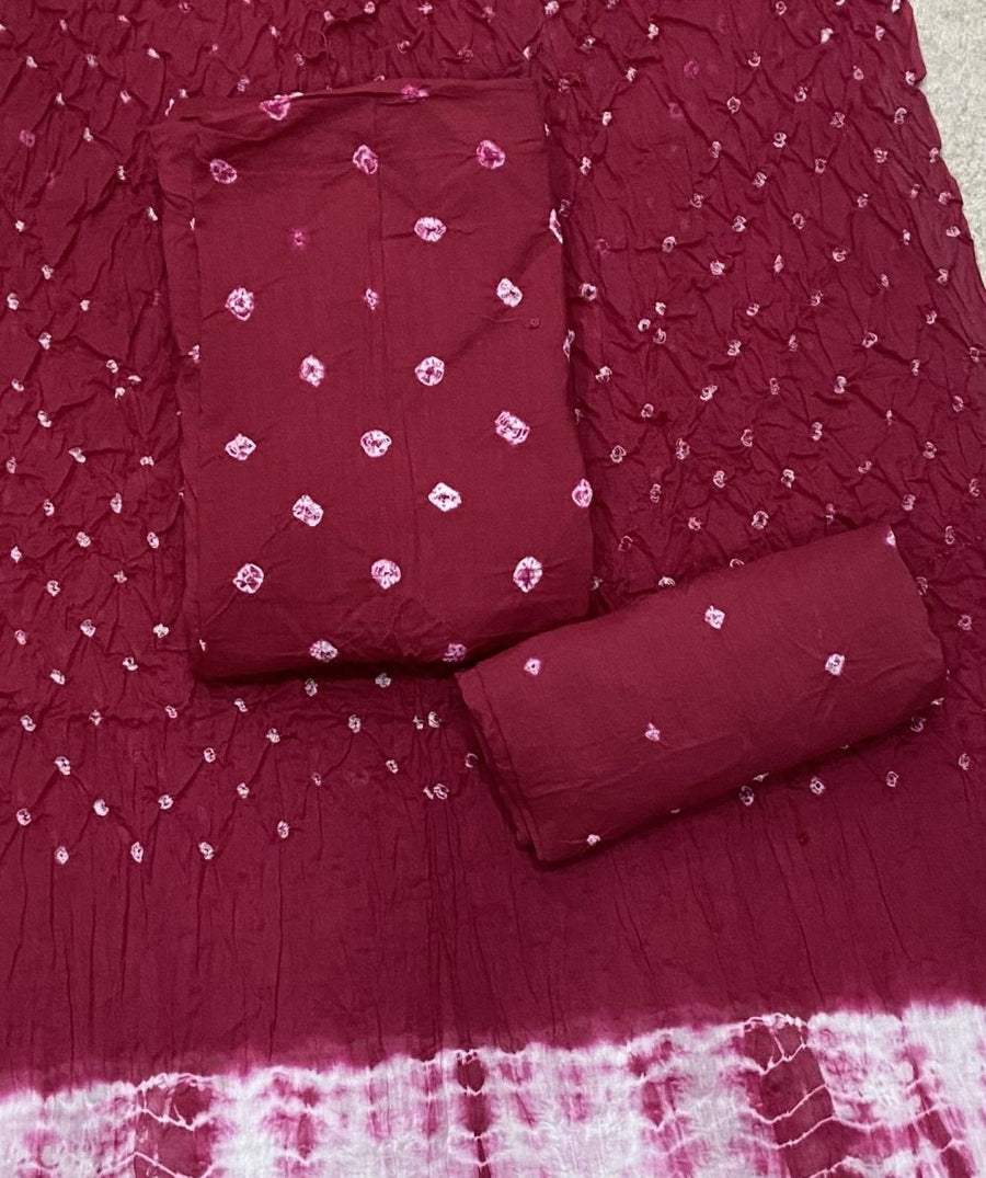 Pure Bandhej Cambric Cotton Suit Set - Yanchi