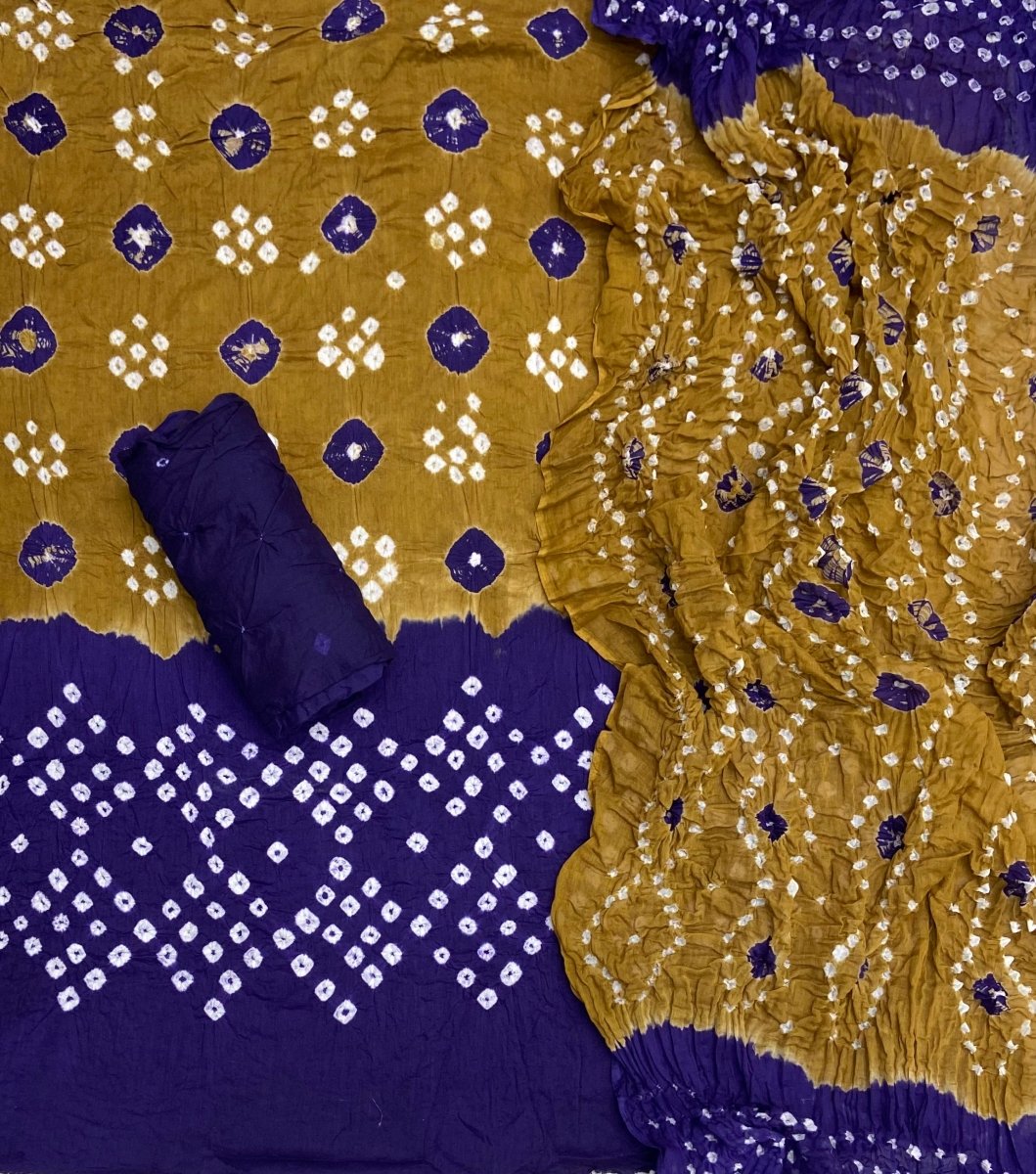 Pure Bandhej Cambric Cotton Suit Set - Yanchi