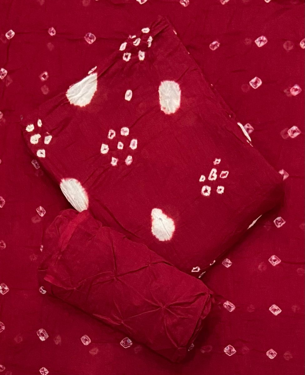 Pure Bandhej Cambric Cotton Suit Set - Yanchi