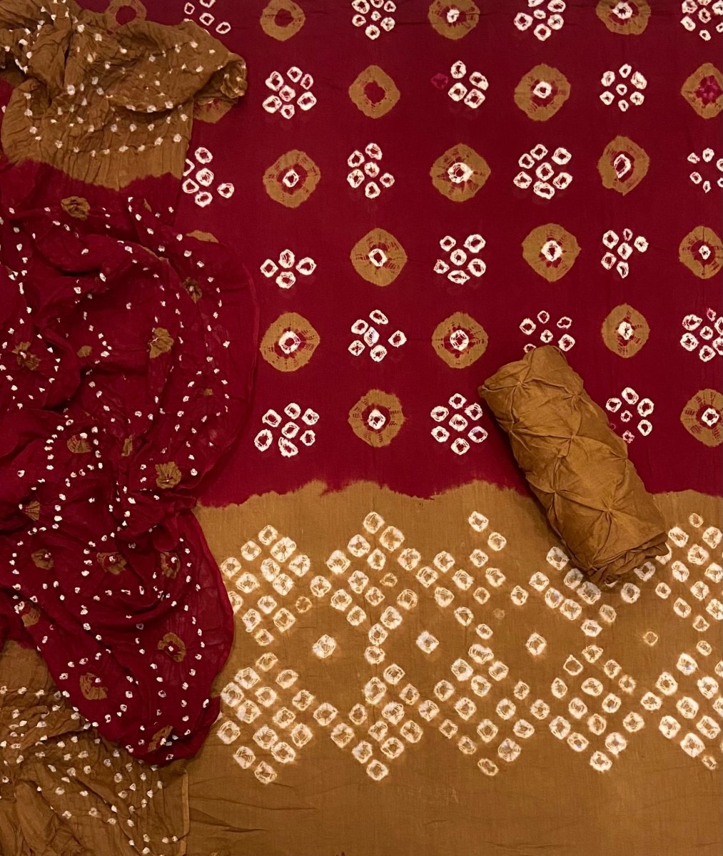 Pure Bandhej Cambric Cotton Suit Set - Yanchi