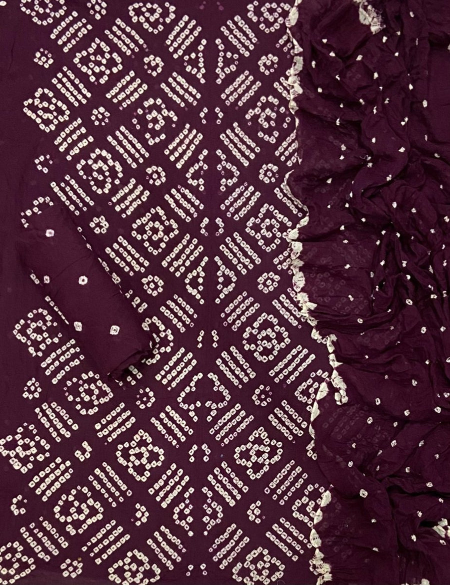 Pure Bandhej Cambric Cotton Suit Set - Yanchi