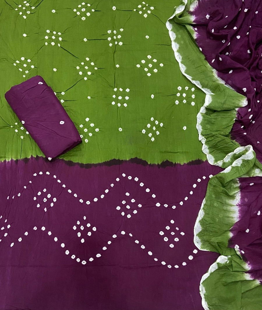 Pure Bandhej Cambric Cotton Suit Set - Yanchi