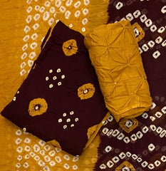 Pure Bandhej Cambric Cotton Suit Set - Yanchi