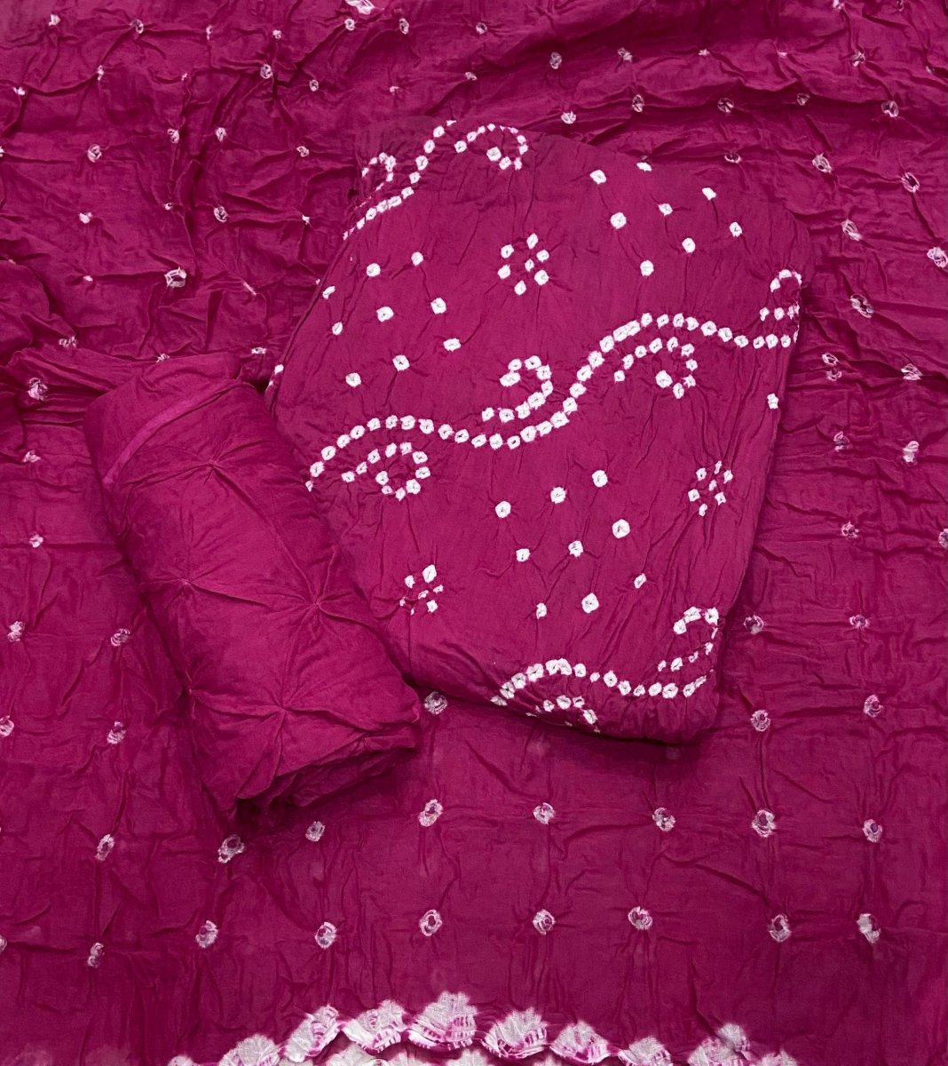 Pure Bandhej Cambric Cotton Suit Set - Yanchi