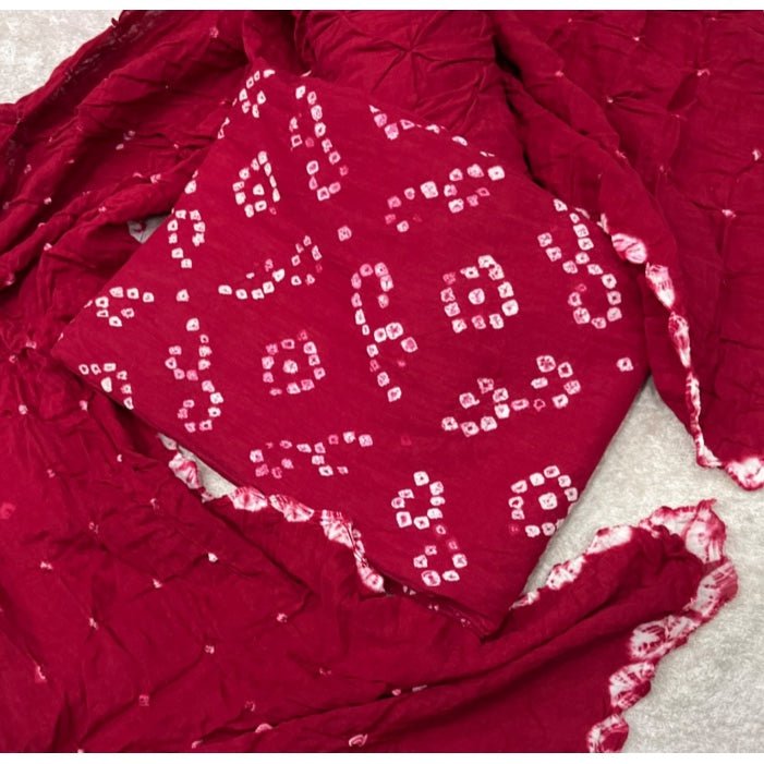 Pure Bandhej Cambric Cotton Suit Set - Yanchi