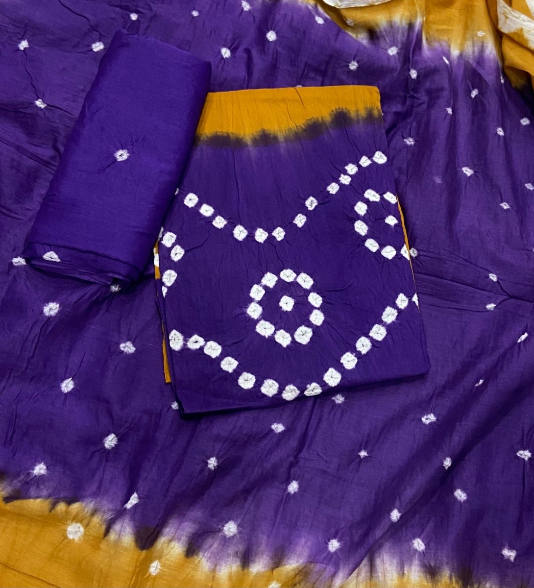 Pure Bandhej Cambric Cotton Suit Set - Yanchi