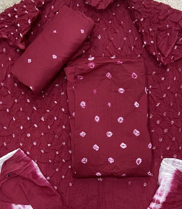 Pure Bandhej Cambric Cotton Suit Set - Yanchi