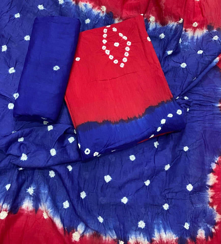 Pure Bandhej Cambric Cotton Suit Set - Yanchi