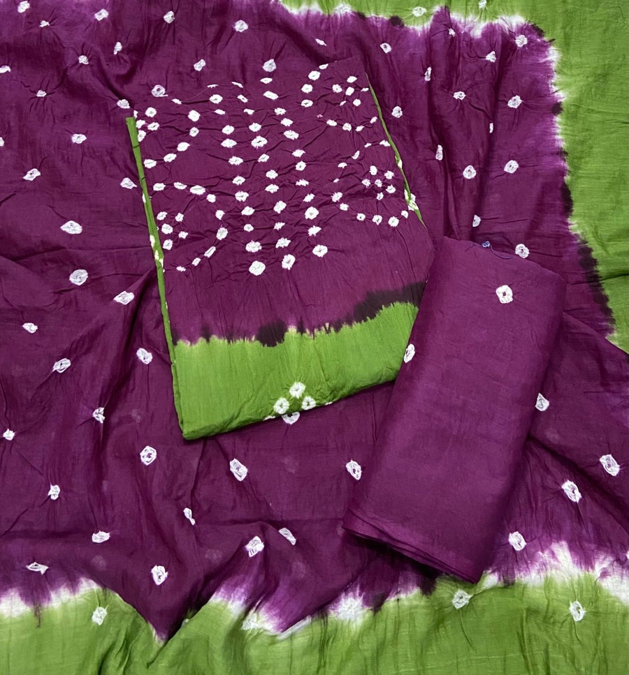 Pure Bandhej Cambric Cotton Suit Set - Yanchi