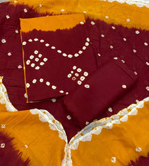 Pure Bandhej Cambric Cotton Suit Set - Yanchi