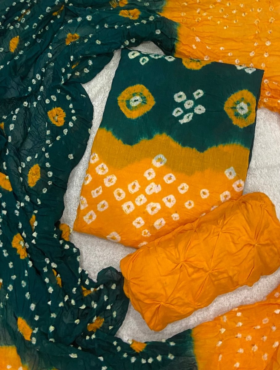 Pure Bandhej Cambric Cotton Suit Set - Yanchi