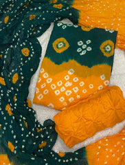 Pure Bandhej Cambric Cotton Suit Set - Yanchi