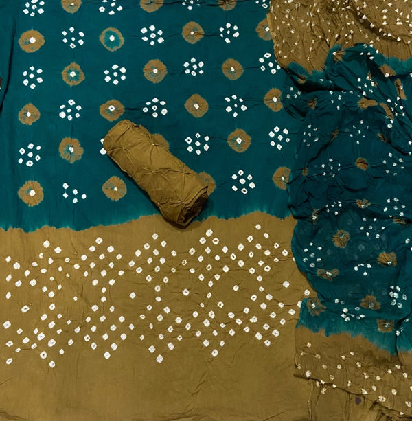 Pure Bandhej Cambric Cotton Suit Set - Yanchi