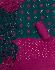 Pure Bandhej Cambric Cotton Suit Set - Yanchi