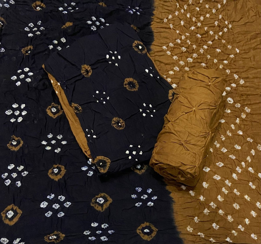 Pure Bandhej Cambric Cotton Suit Set - Yanchi